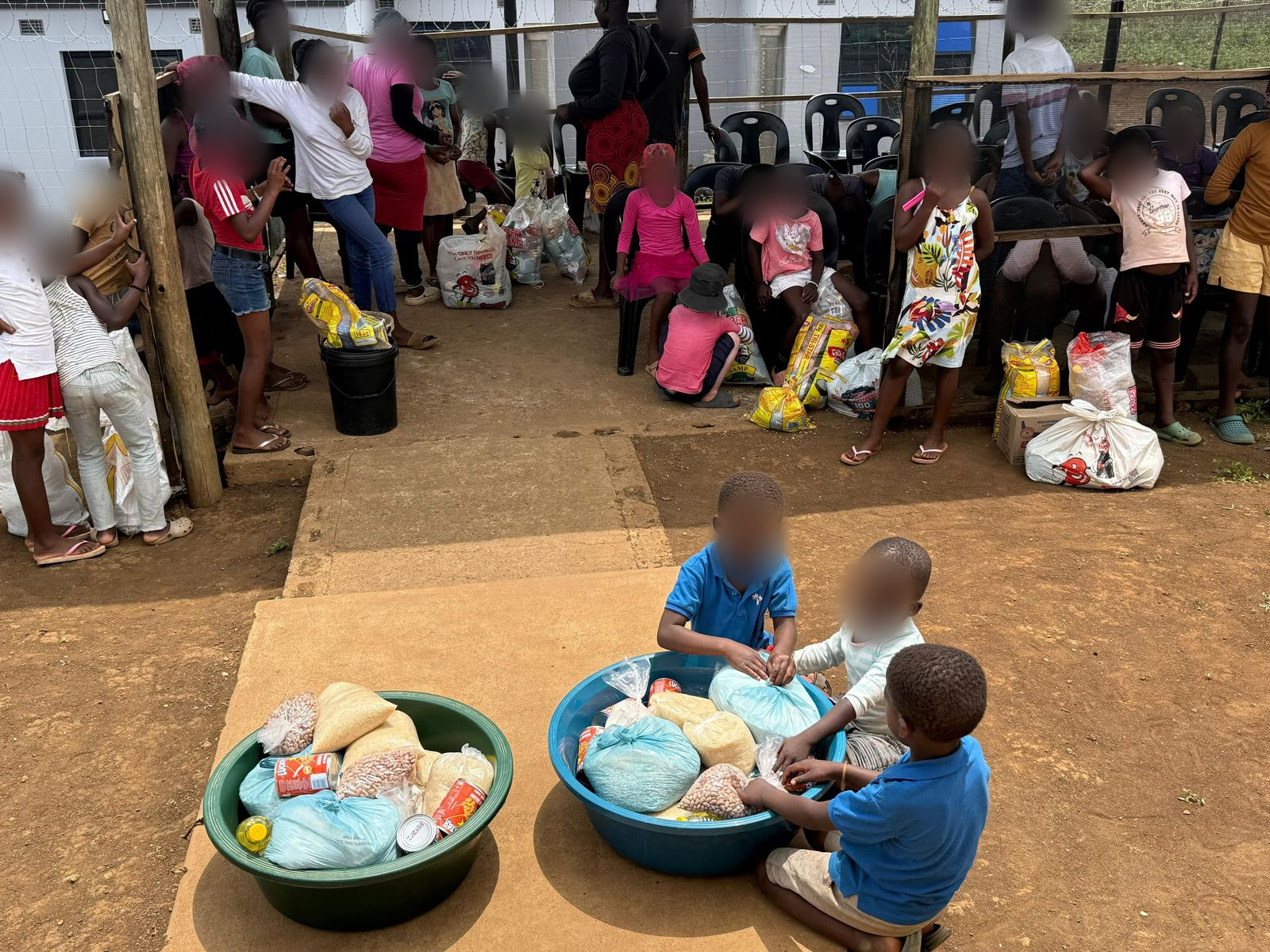 Children and families at the CTYF soup kitchen